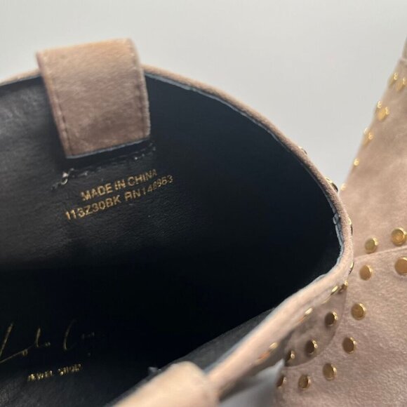 LOLA CRUZ PHOENIX TAUPE GREY STUDDED STILETTO HEELS POINTED TOE BOOTIES - 40 (9) - Picture 12 of 12